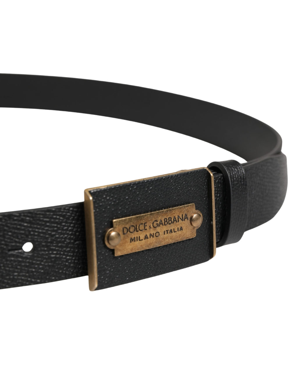 Ceinture Dolce & Gabbana Homme en Cuir de Veau Noir avec Boucle en Métal