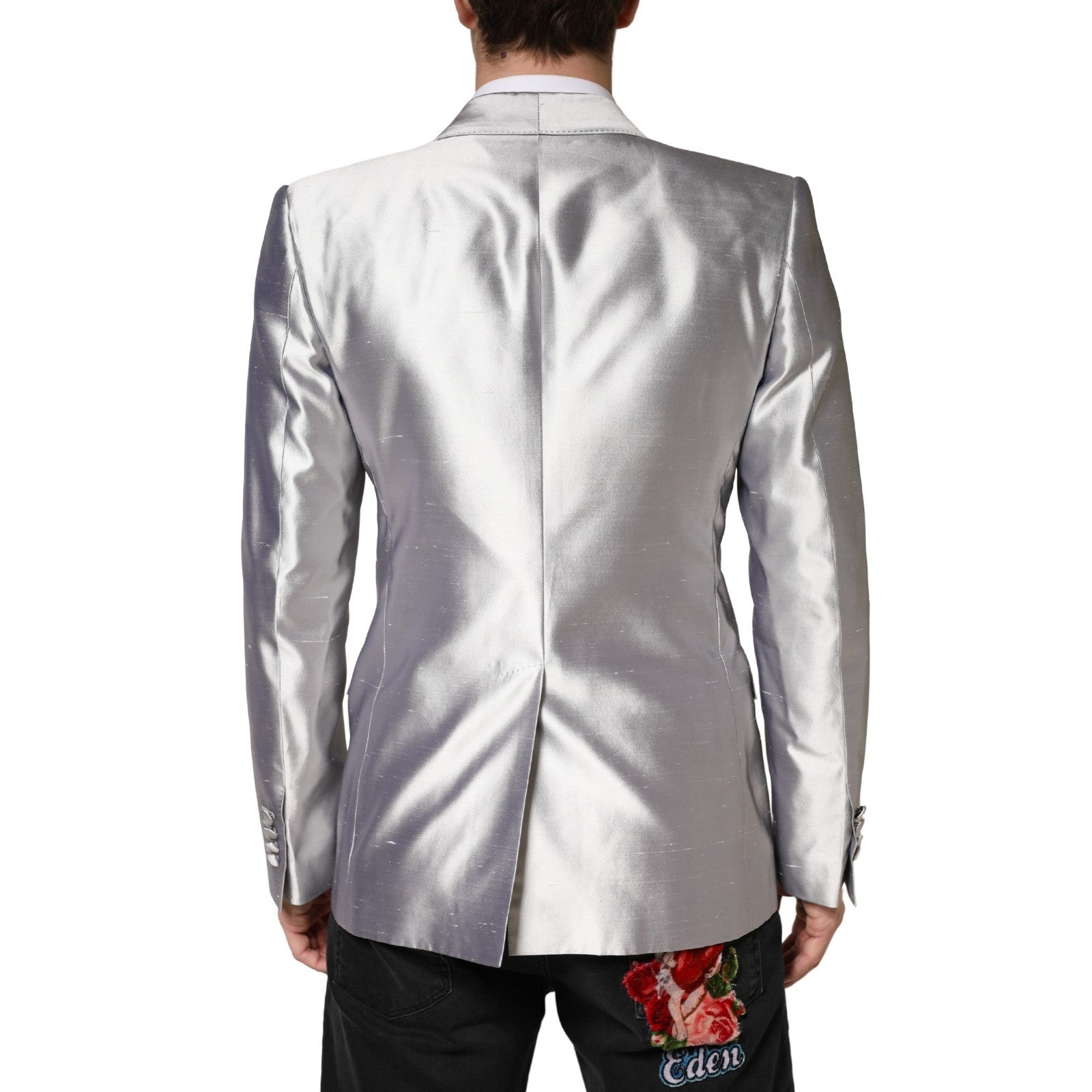 Dolce & Gabbana Silver Blazer for Men side view