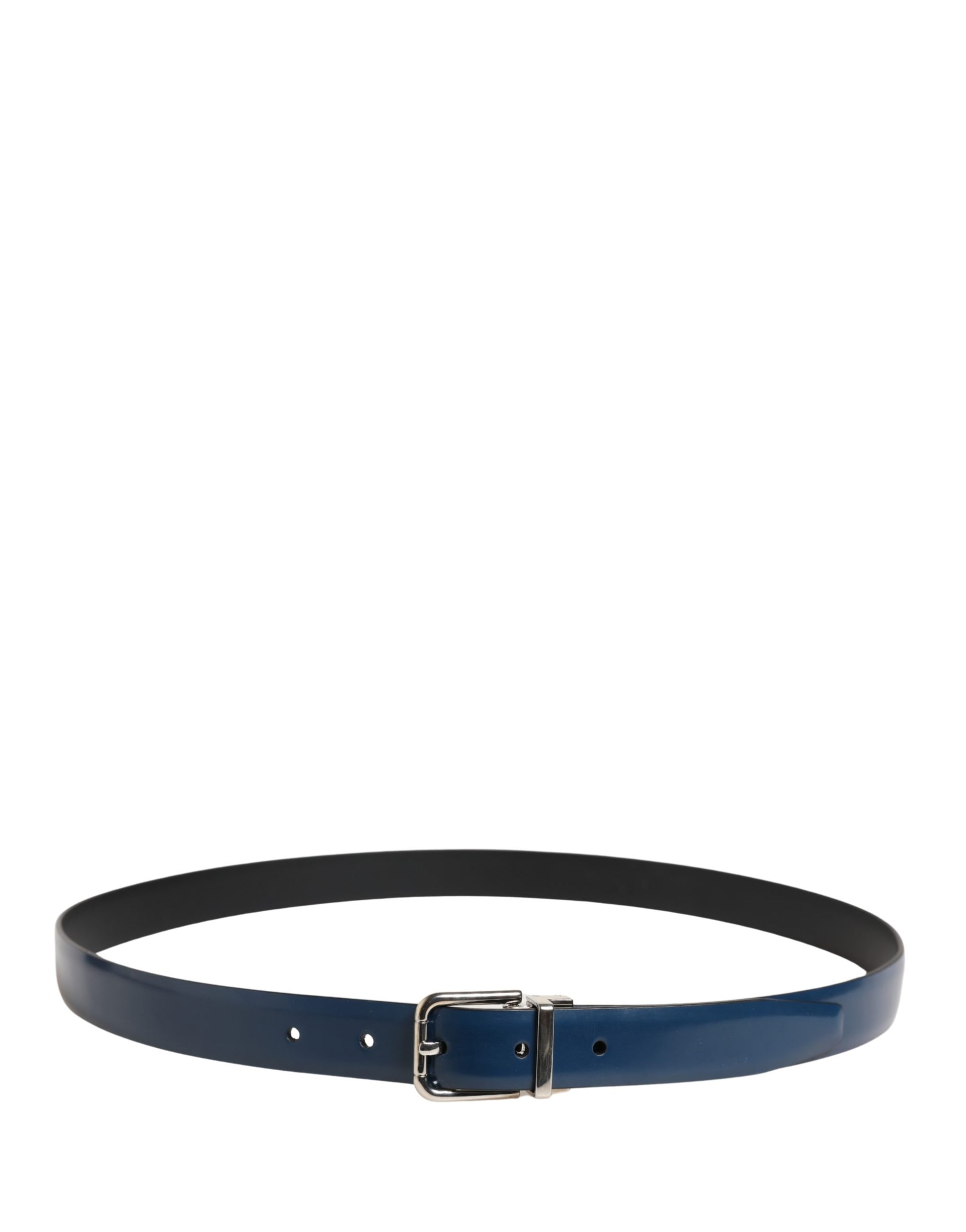 Ceinture classique en cuir bleu avec boucle en métal Dolce & Gabbana pour homme