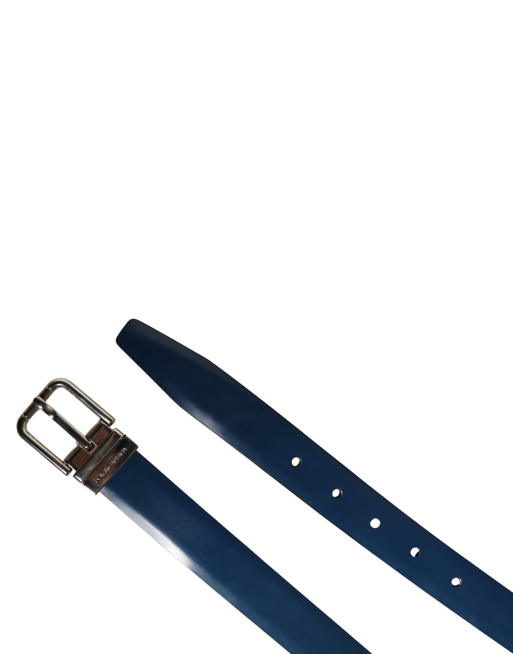 Ceinture classique en cuir bleu avec boucle en métal Dolce & Gabbana pour homme