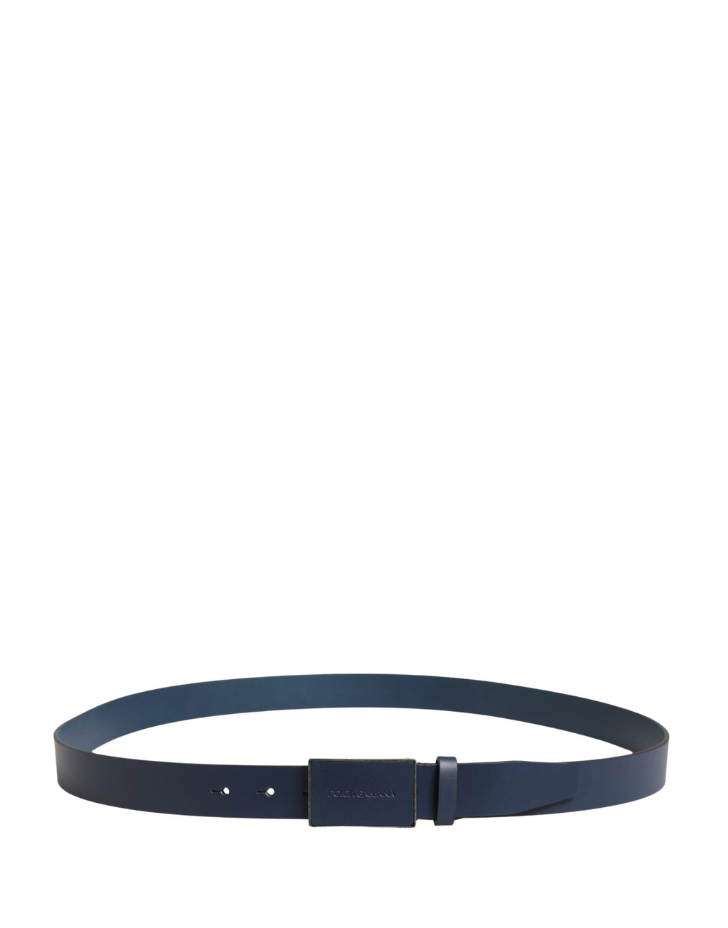 Ceinture Dolce & Gabbana Homme en cuir de veau bleu à boucle ardillon en métal ornée du logo