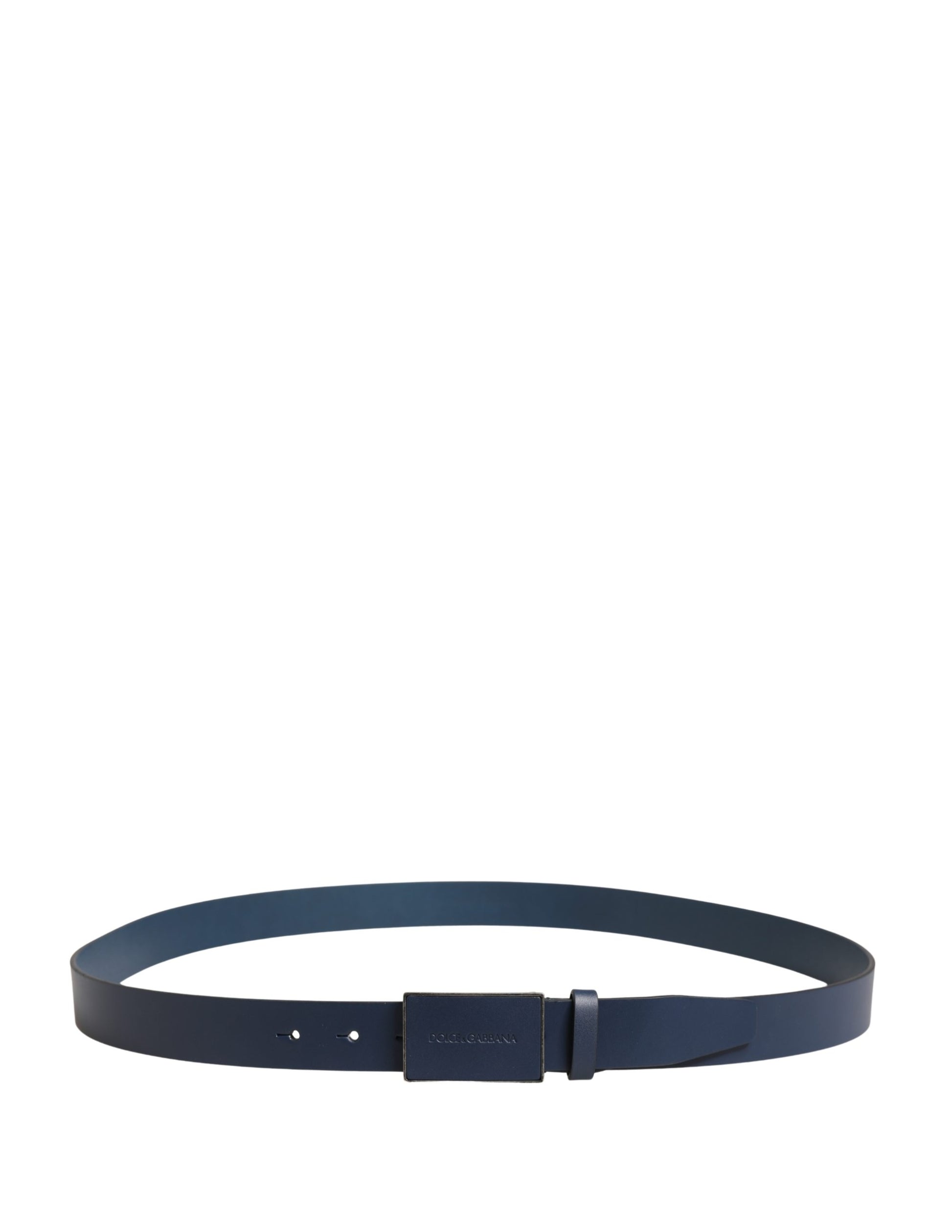 Ceinture Dolce & Gabbana Homme en cuir de veau bleu à boucle ardillon en métal ornée du logo