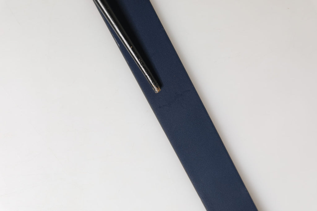 Ceinture Dolce & Gabbana Homme en cuir de veau bleu à boucle ardillon en métal ornée du logo