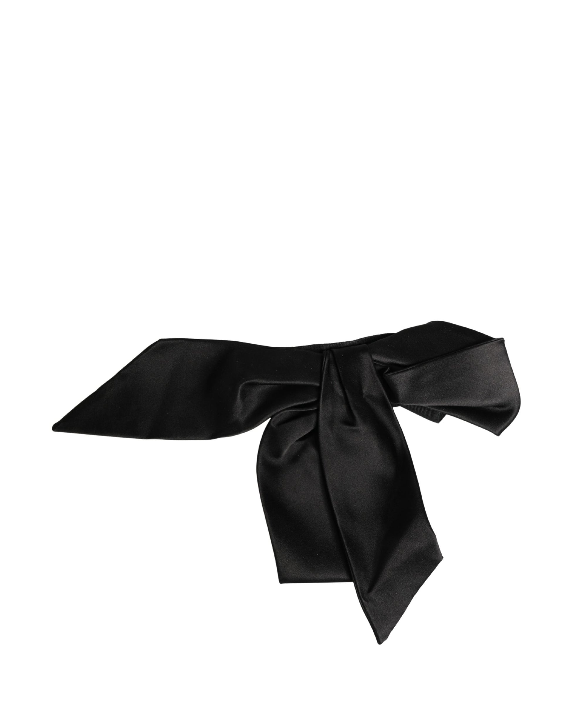 Dolce & Gabbana Black Silk Satin Sash Wide Waist Women Belt