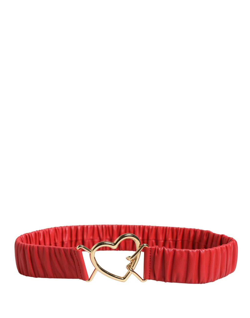 Ceinture Dolce & Gabbana en cuir rouge avec boucle cœur en métal doré