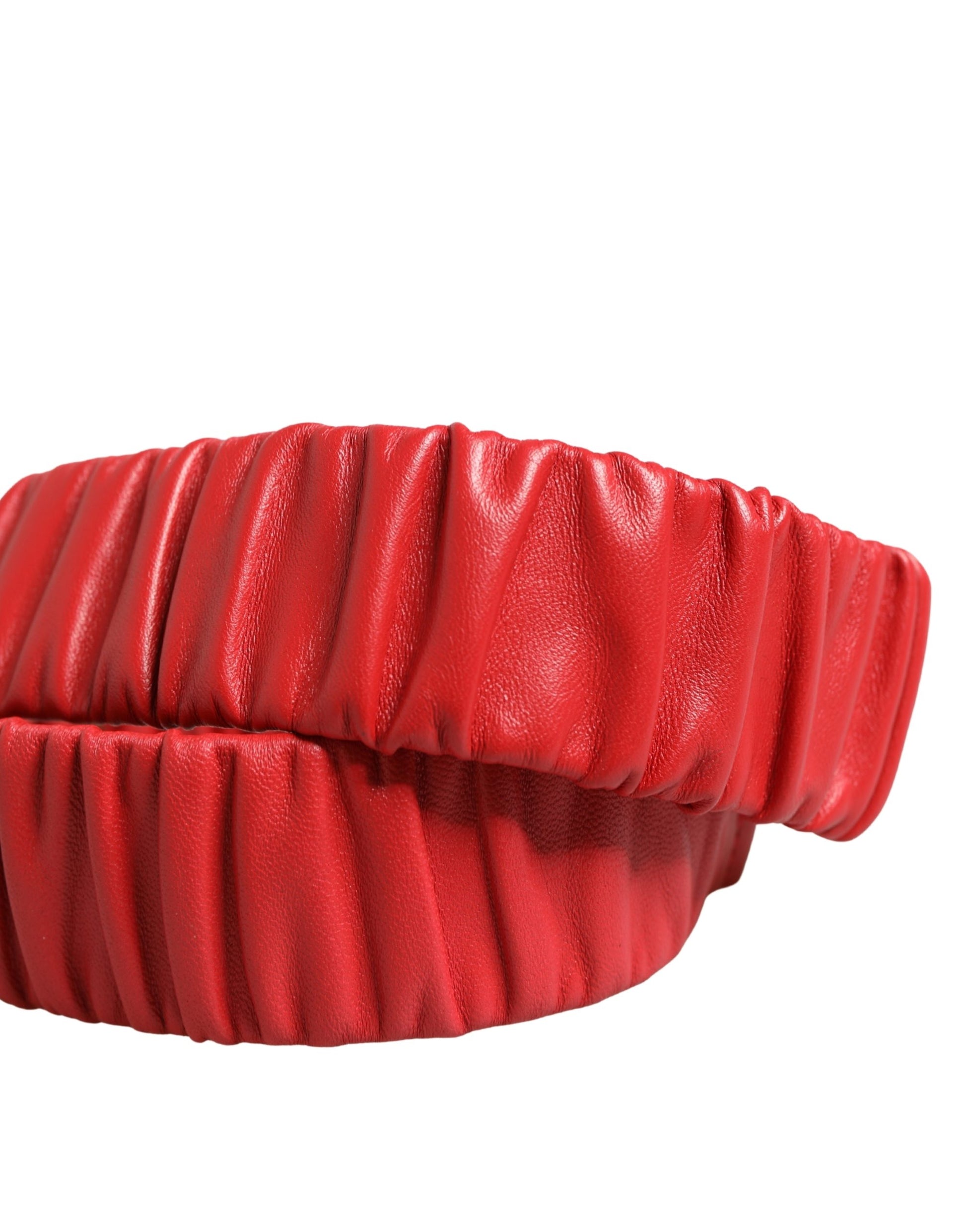 Ceinture Dolce & Gabbana en cuir rouge avec boucle cœur en métal doré