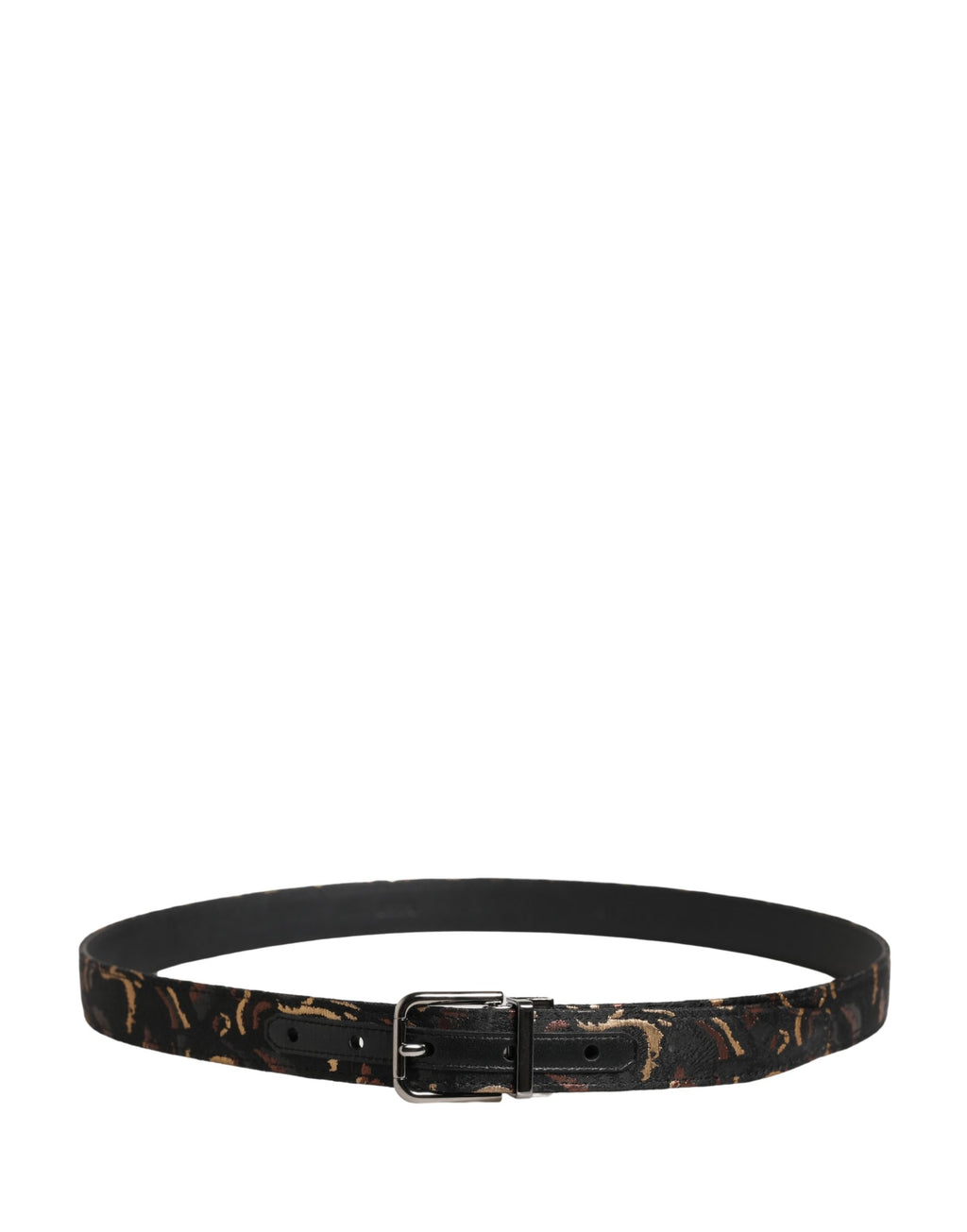 Ceinture Dolce & Gabbana multicolore en jacquard avec boucle en métal argenté