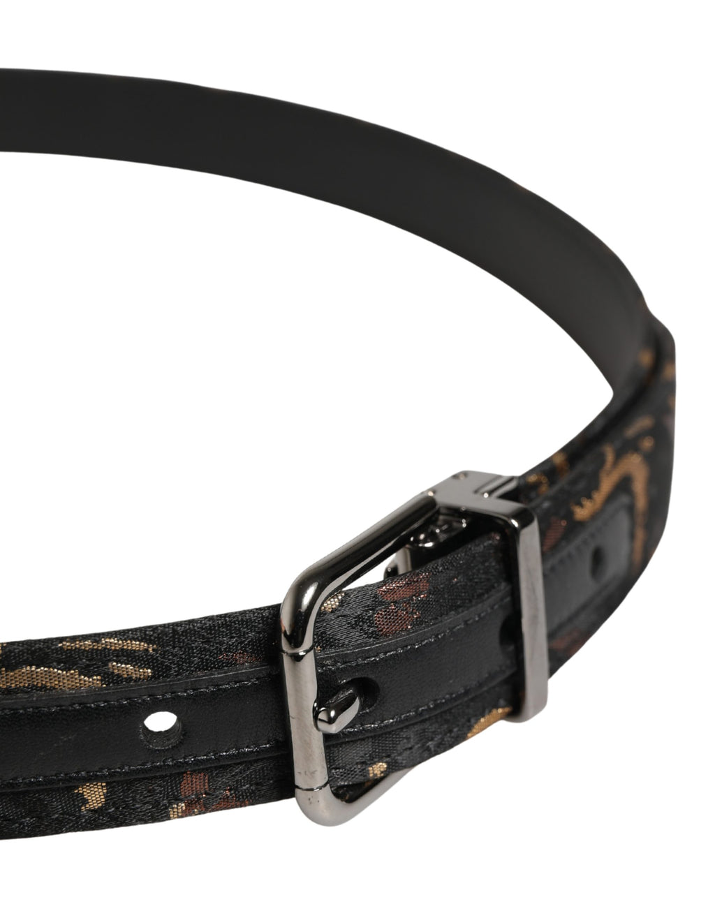 Ceinture Dolce & Gabbana multicolore en jacquard avec boucle en métal argenté