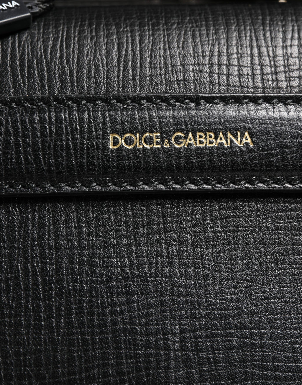 Sac de voyage en cuir avec application voiture Dolce & Gabbana noir