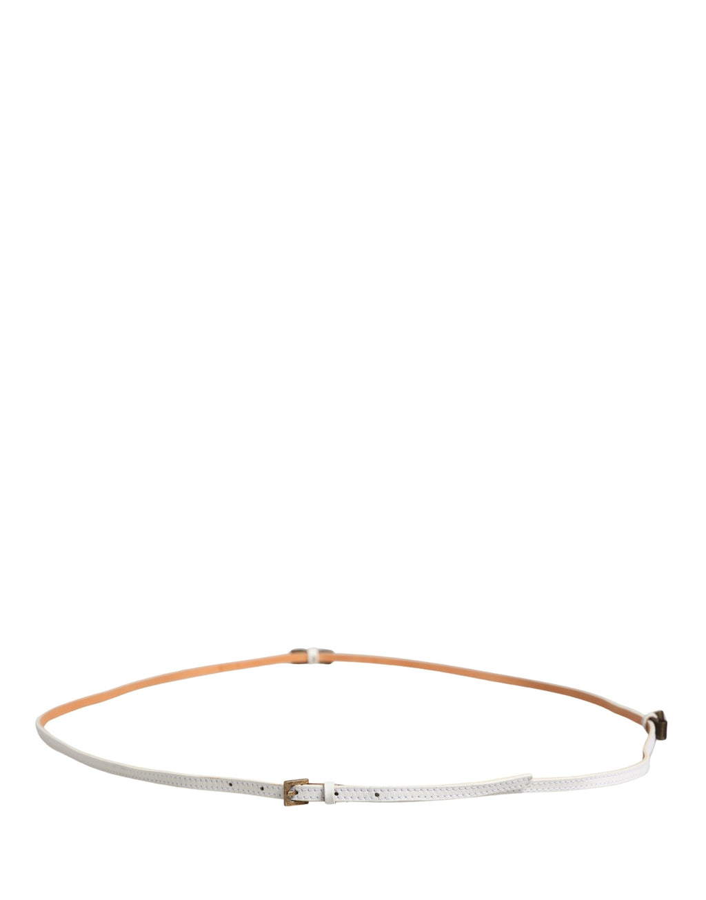Ceinture Ermanno Scervino en cuir blanc avec boucle ardillon en métal doré