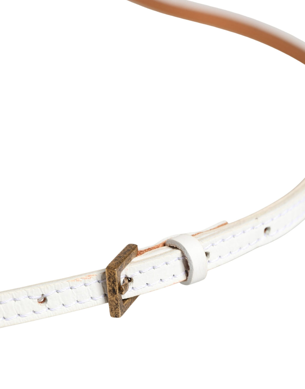 Ceinture Ermanno Scervino en cuir blanc avec boucle ardillon en métal doré