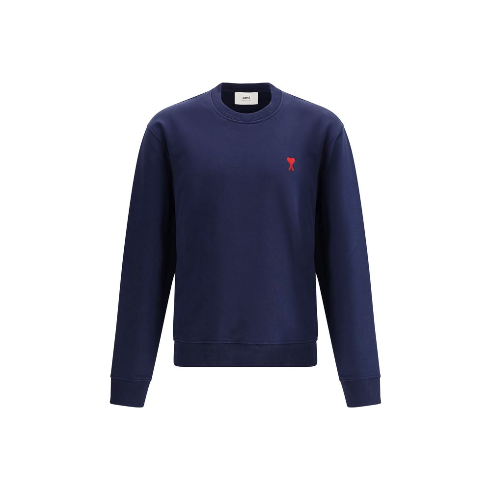 Sweat-shirt en coton bleu Ami Paris