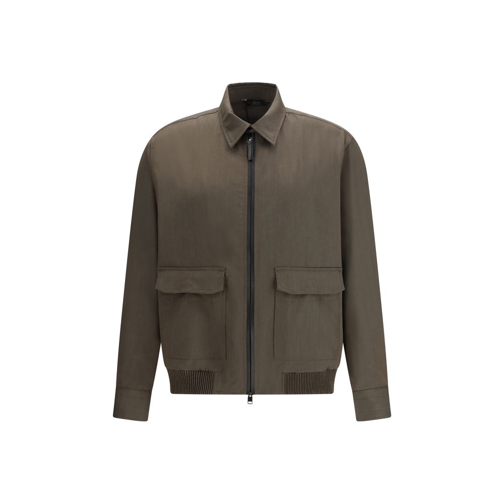 Manteau bicolore en laine Brioni