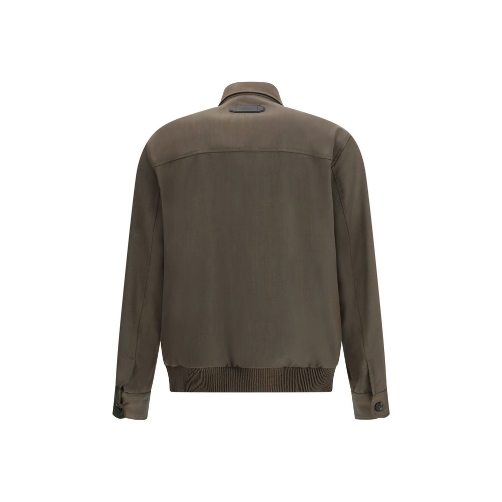 Manteau bicolore en laine Brioni