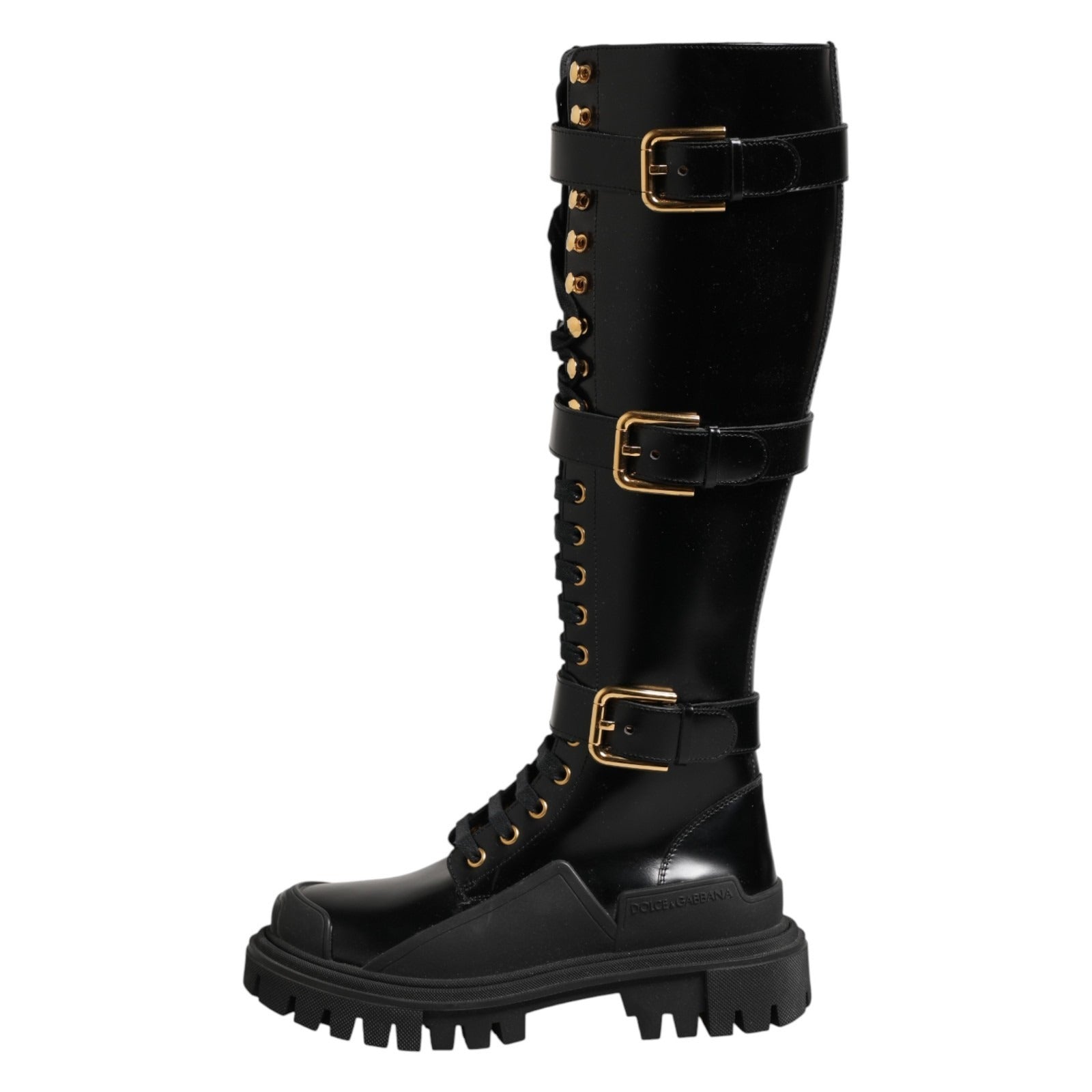 Dolce & Gabbana Black Lace Up Boots for Women
