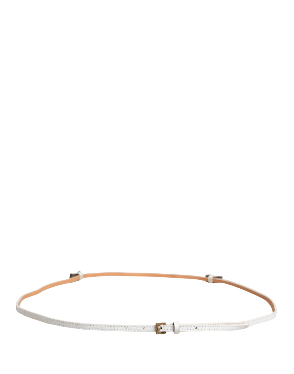 Ceinture Ermanno Scervino en cuir blanc avec boucle ardillon en métal doré