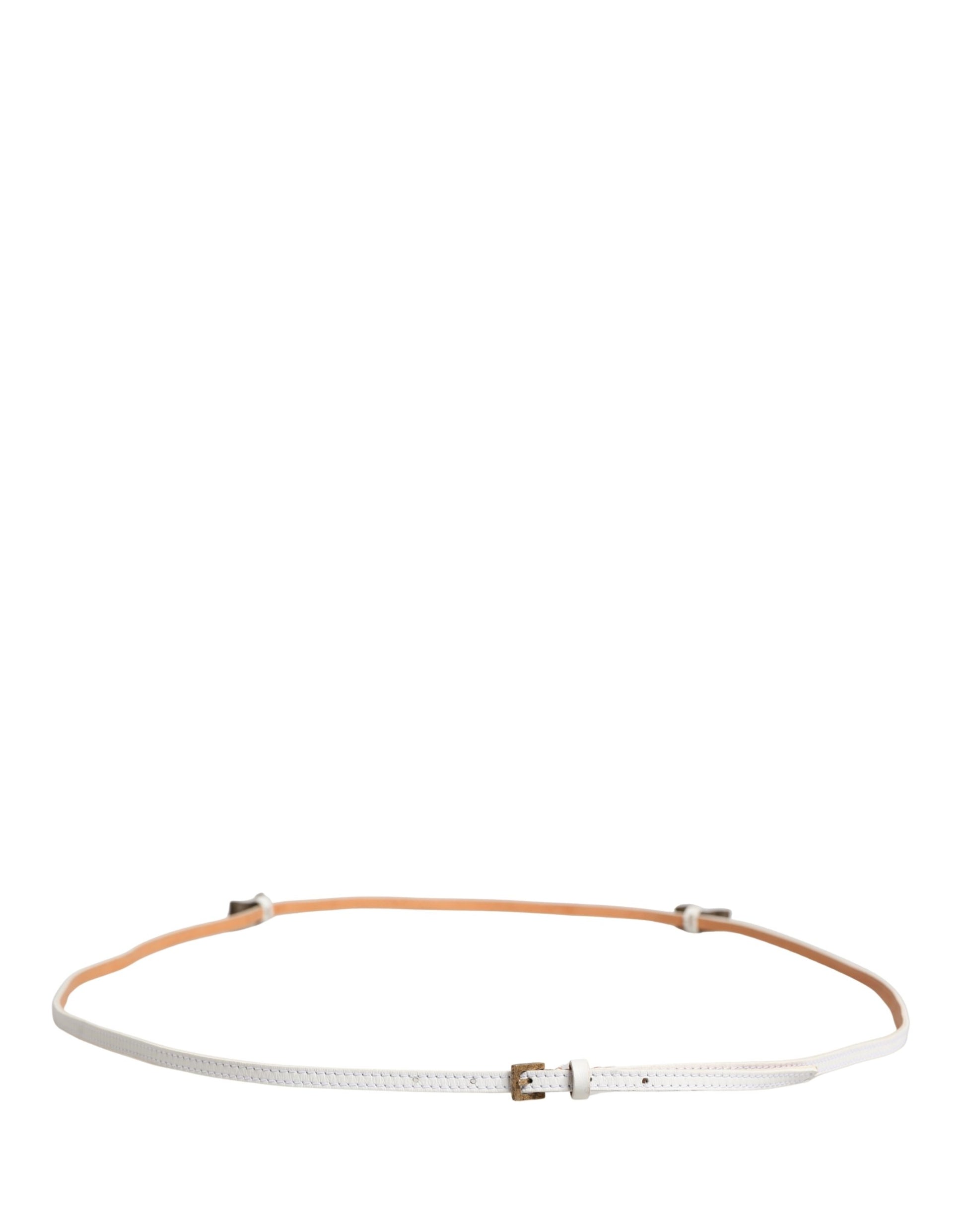 Ceinture Ermanno Scervino en cuir blanc avec boucle ardillon en métal doré