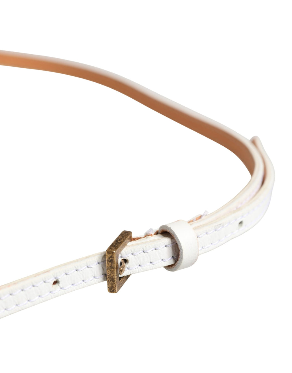 Ceinture Ermanno Scervino en cuir blanc avec boucle ardillon en métal doré