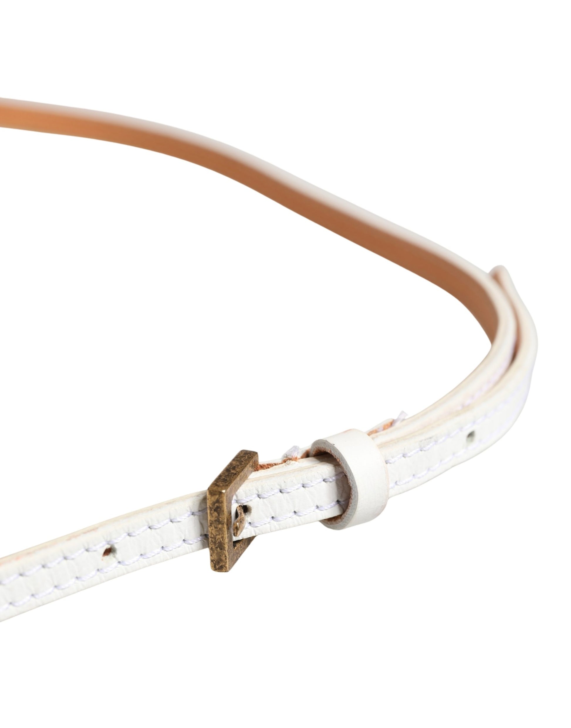 Ceinture Ermanno Scervino en cuir blanc avec boucle ardillon en métal doré