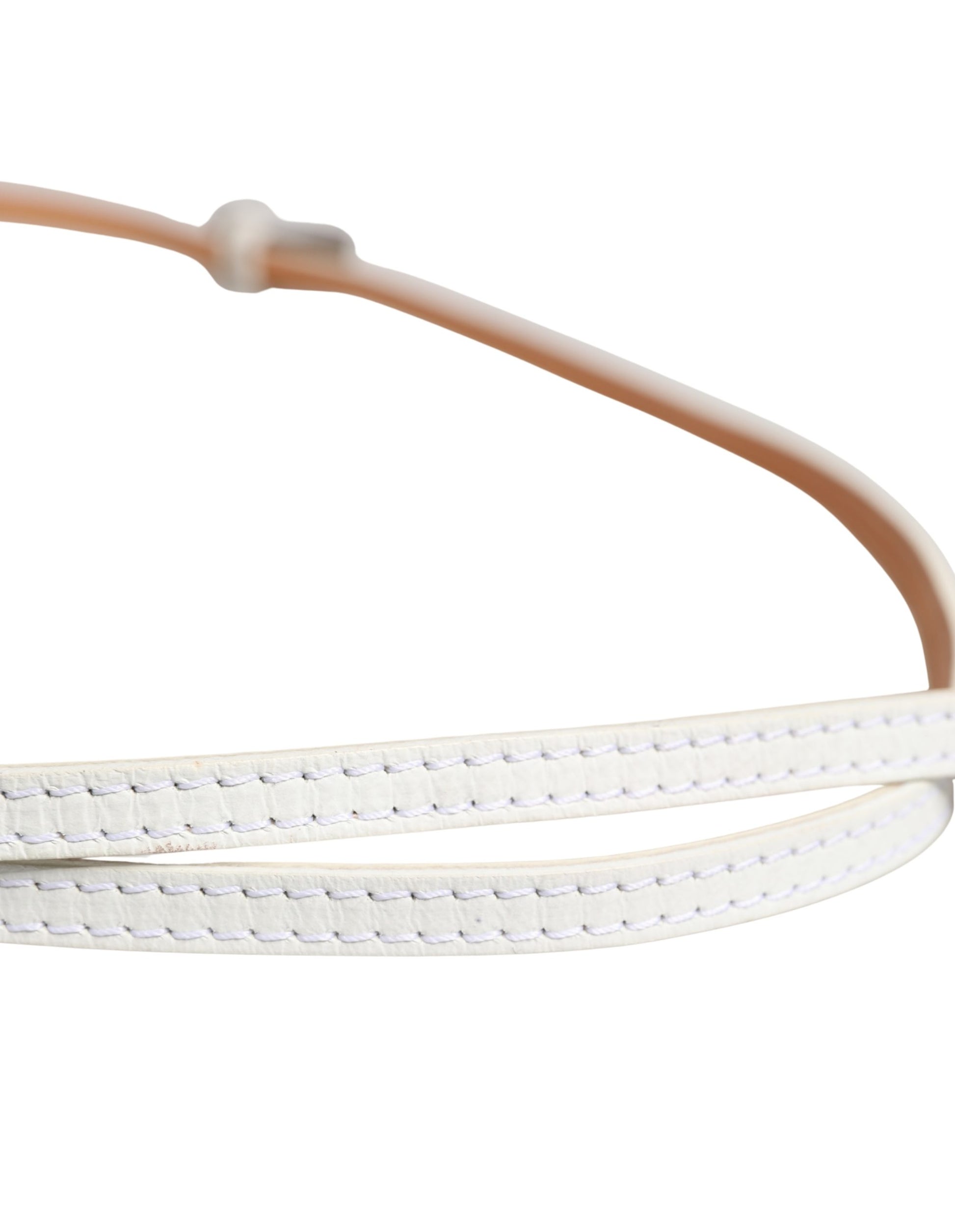 Ceinture Ermanno Scervino en cuir blanc avec boucle ardillon en métal doré