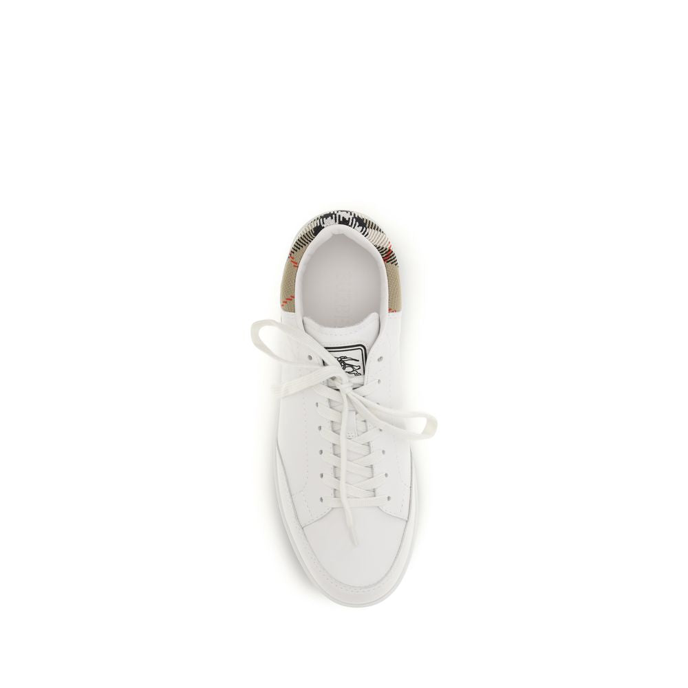 Burberry White Low Top Sneakers for Men side view
