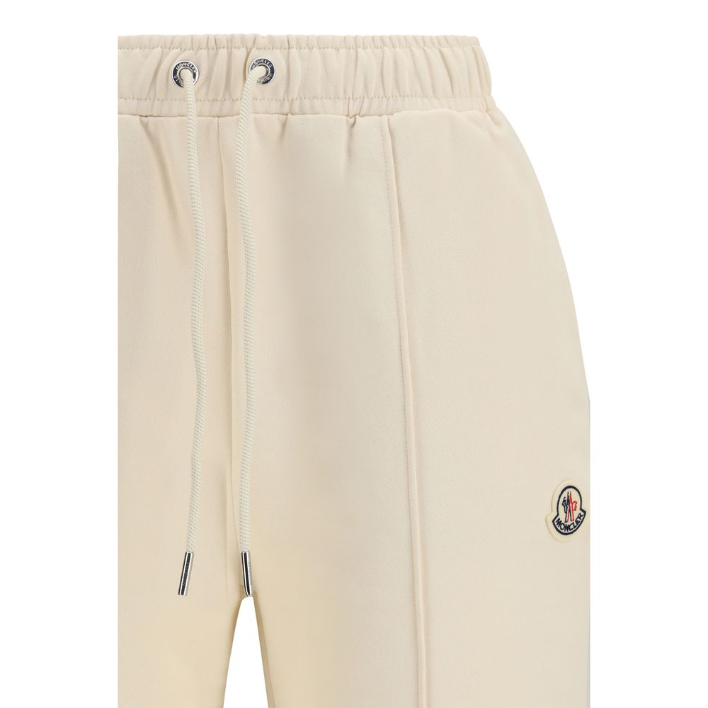 Pantalon de sport Moncler beige en coton