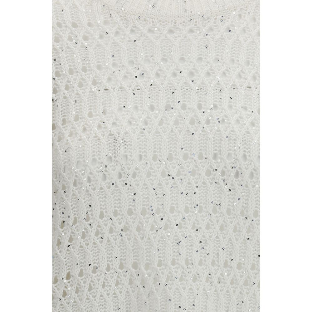 Brunello Cucinelli White Sweatshirt for Women detail view