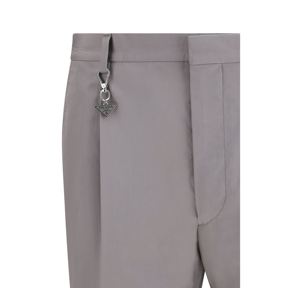 Pantalon habillé Prada en coton gris