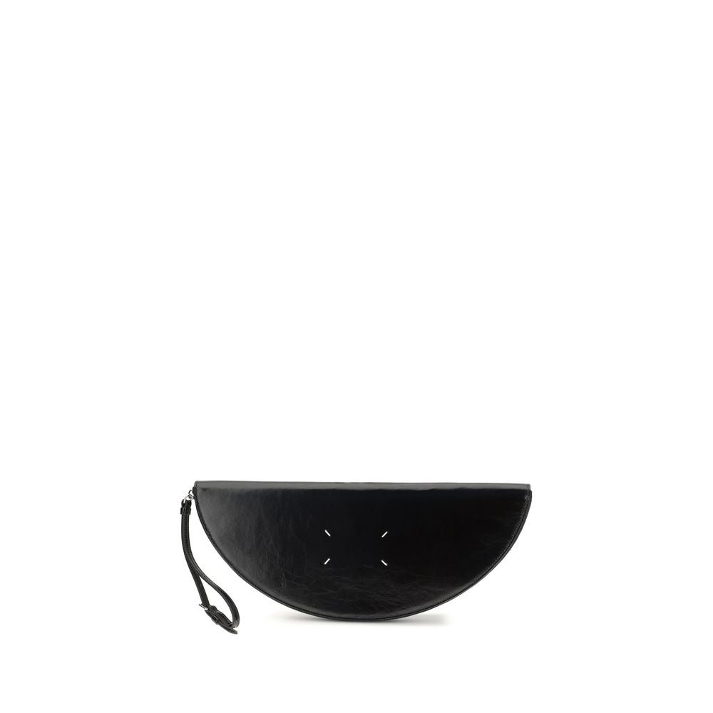 Pochette Maison Margiela en cuir de veau noir Bos Taurus