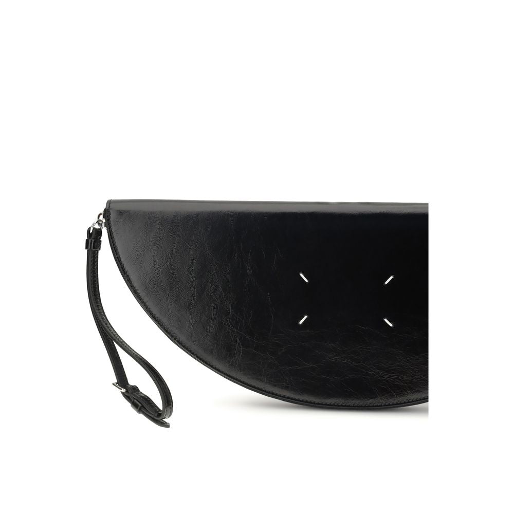 Pochette Maison Margiela en cuir de veau noir Bos Taurus