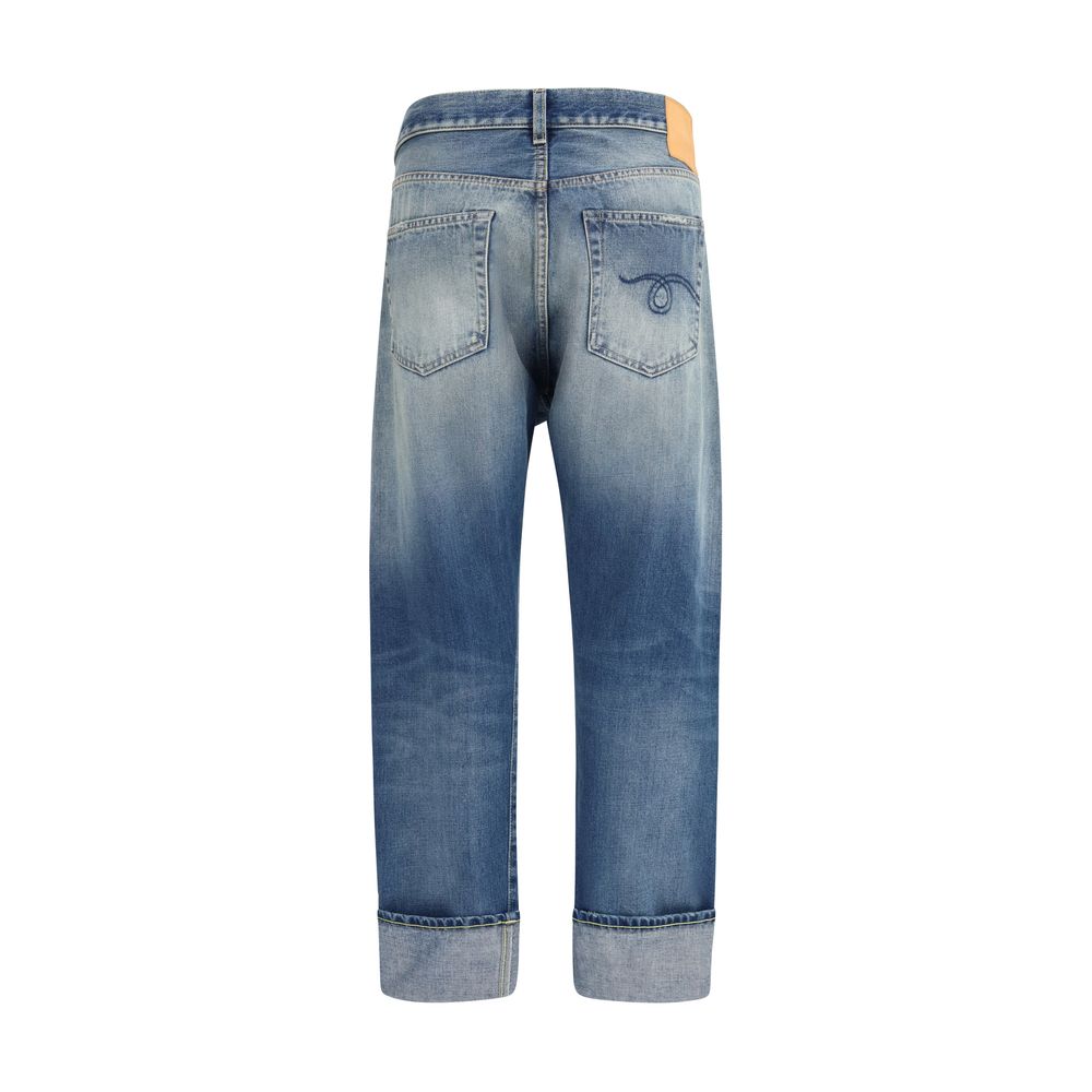 R13 Jean droit en coton bleu