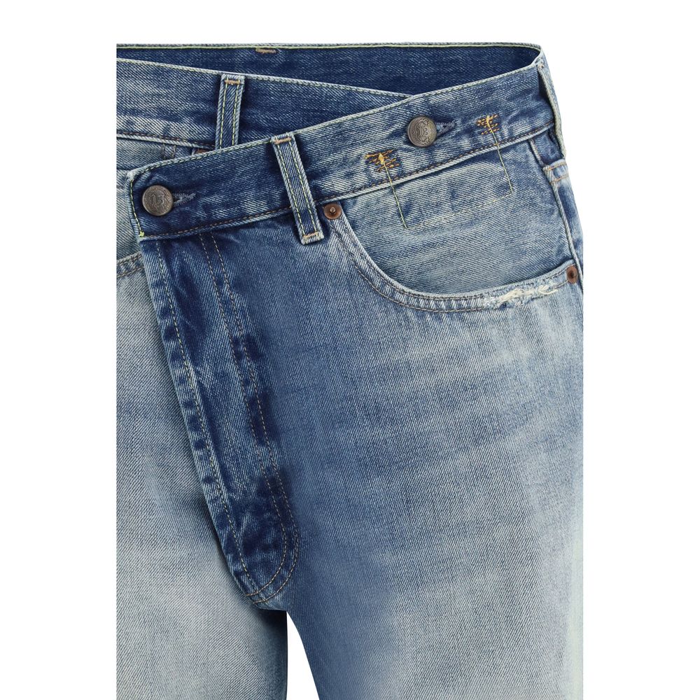 R13 Jean droit en coton bleu