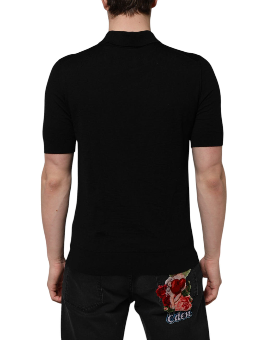 Dolce & Gabbana Black Polo Shirt for Men side view