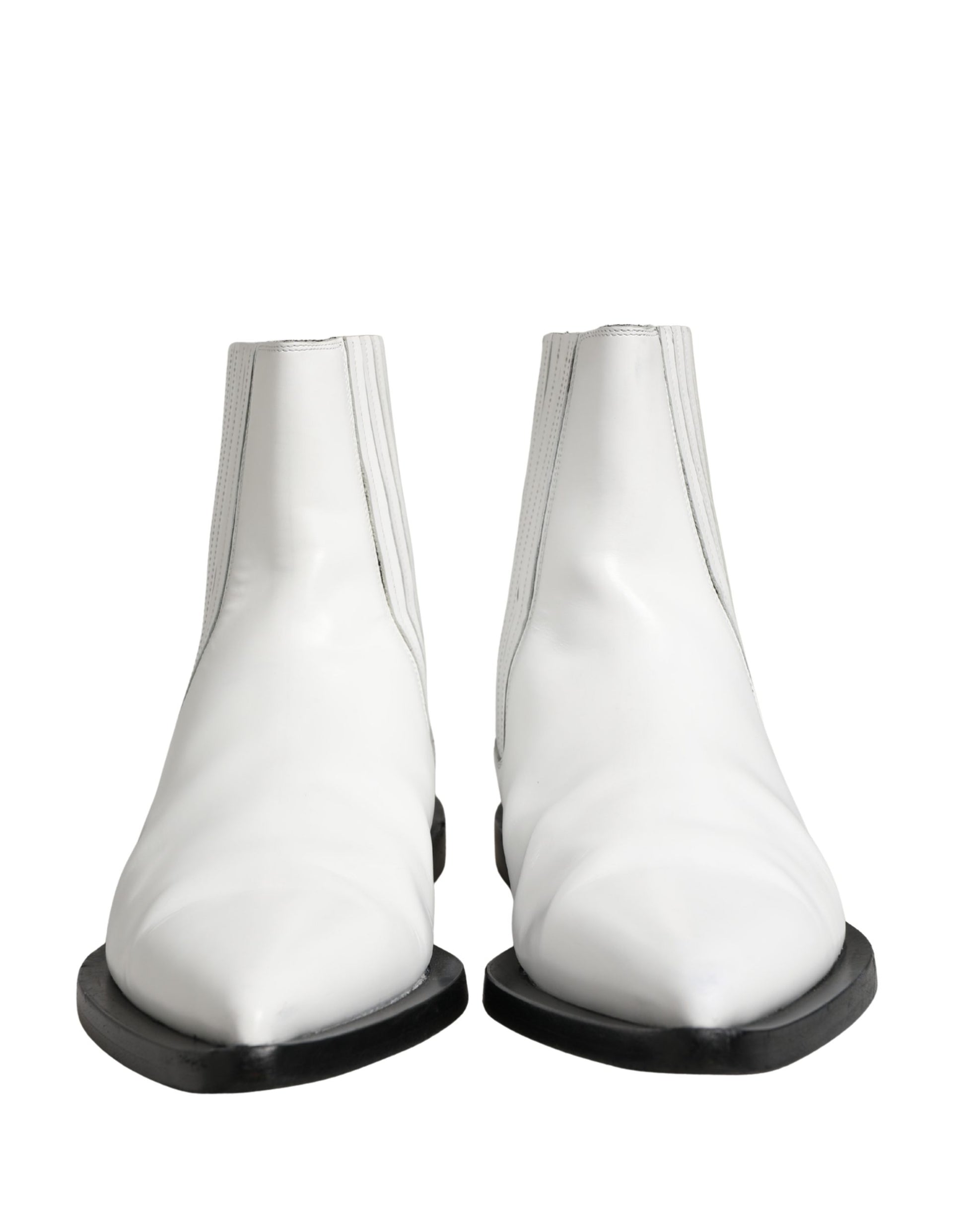 Bottes Chelsea à enfiler en cuir blanc Dolce & Gabbana