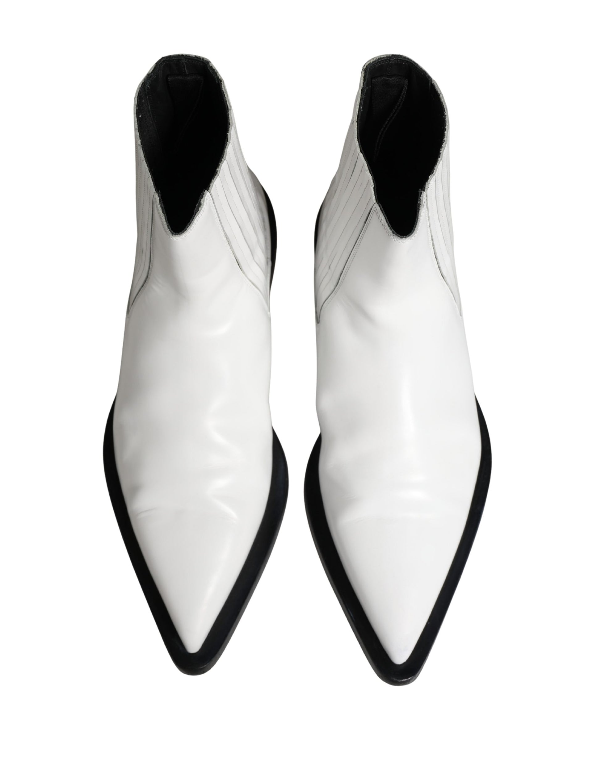 Bottes Chelsea à enfiler en cuir blanc Dolce & Gabbana