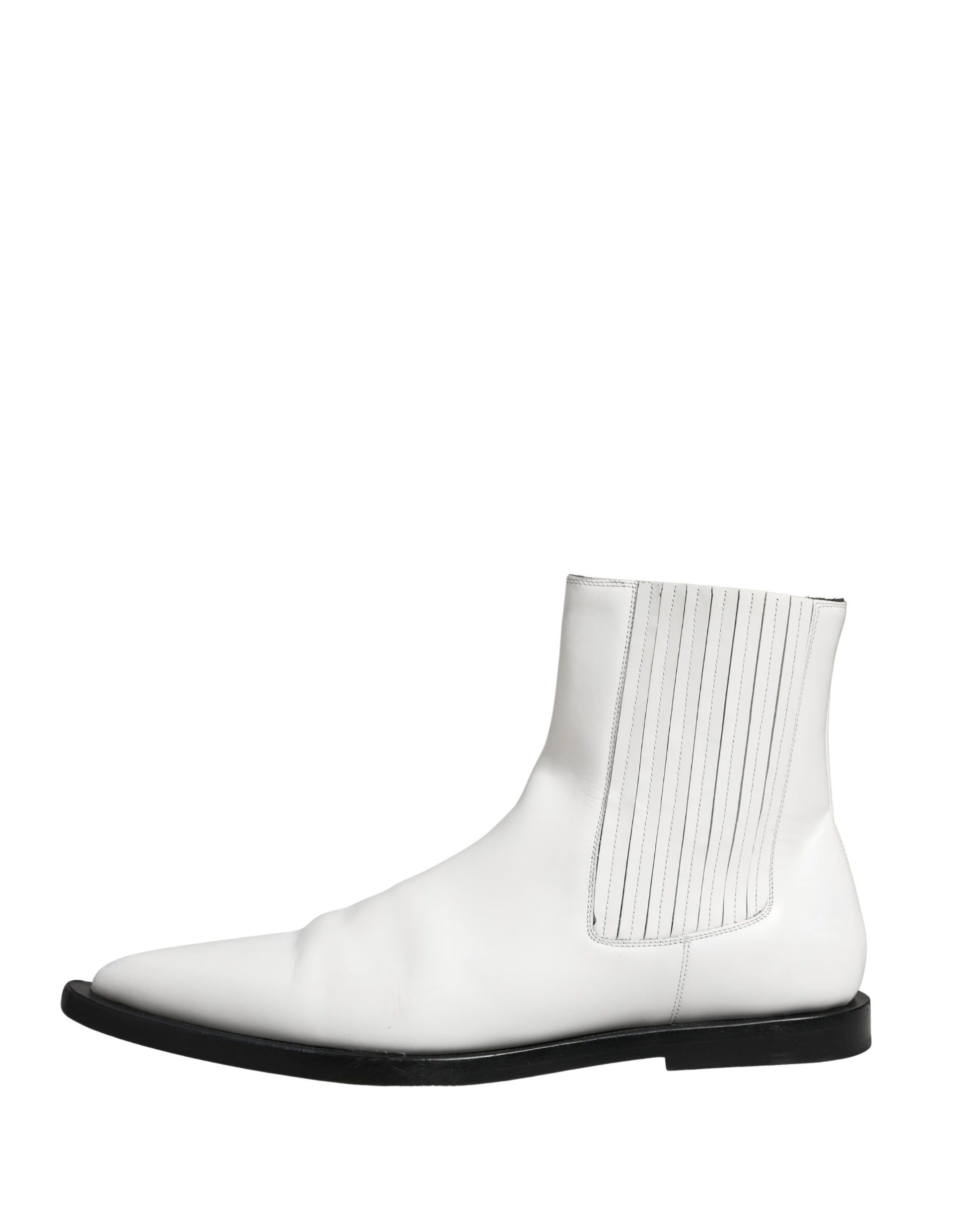 Bottes Chelsea à enfiler en cuir blanc Dolce & Gabbana