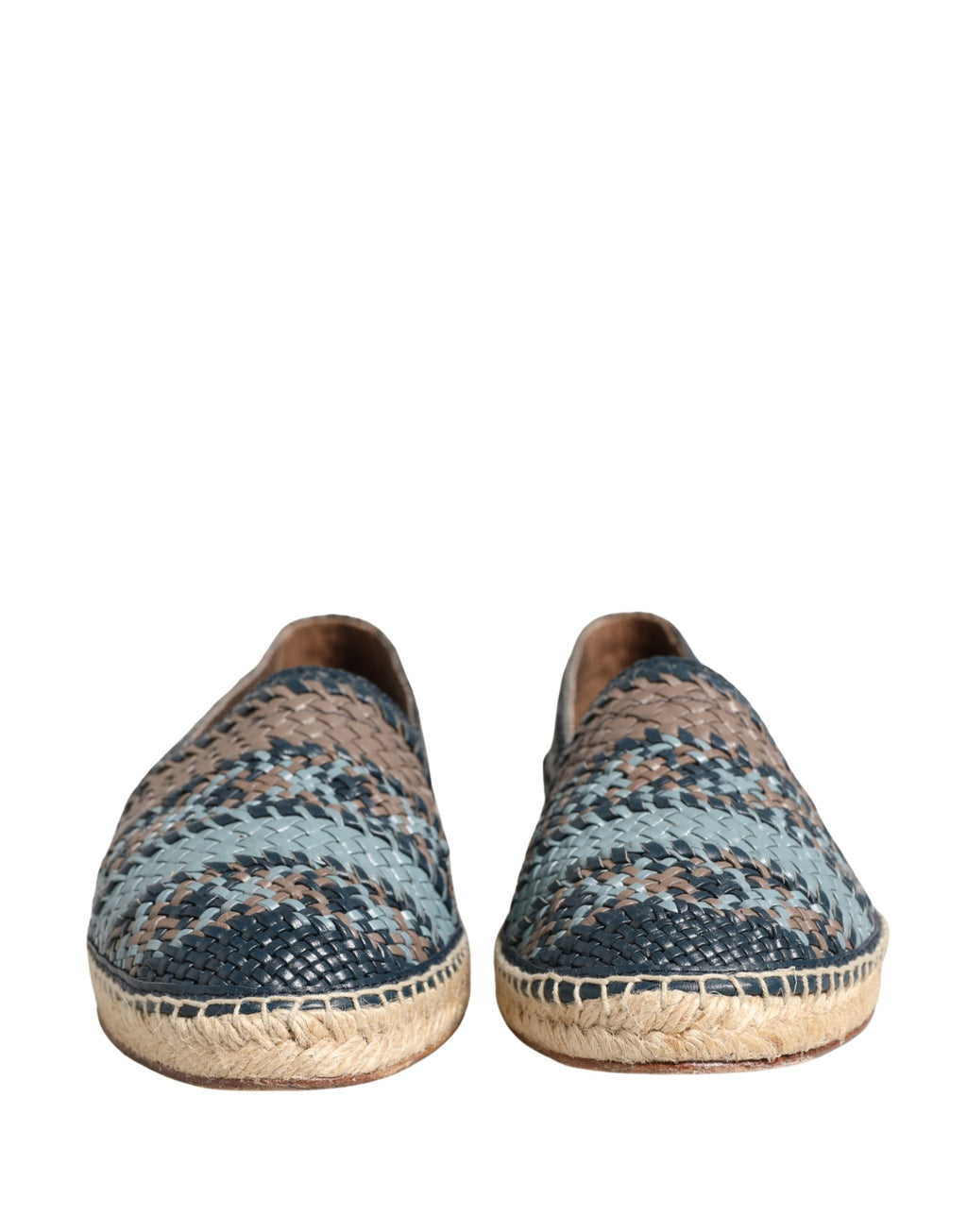 Chaussures espadrilles Dolce & Gabbana en bison bleu-gris à enfiler