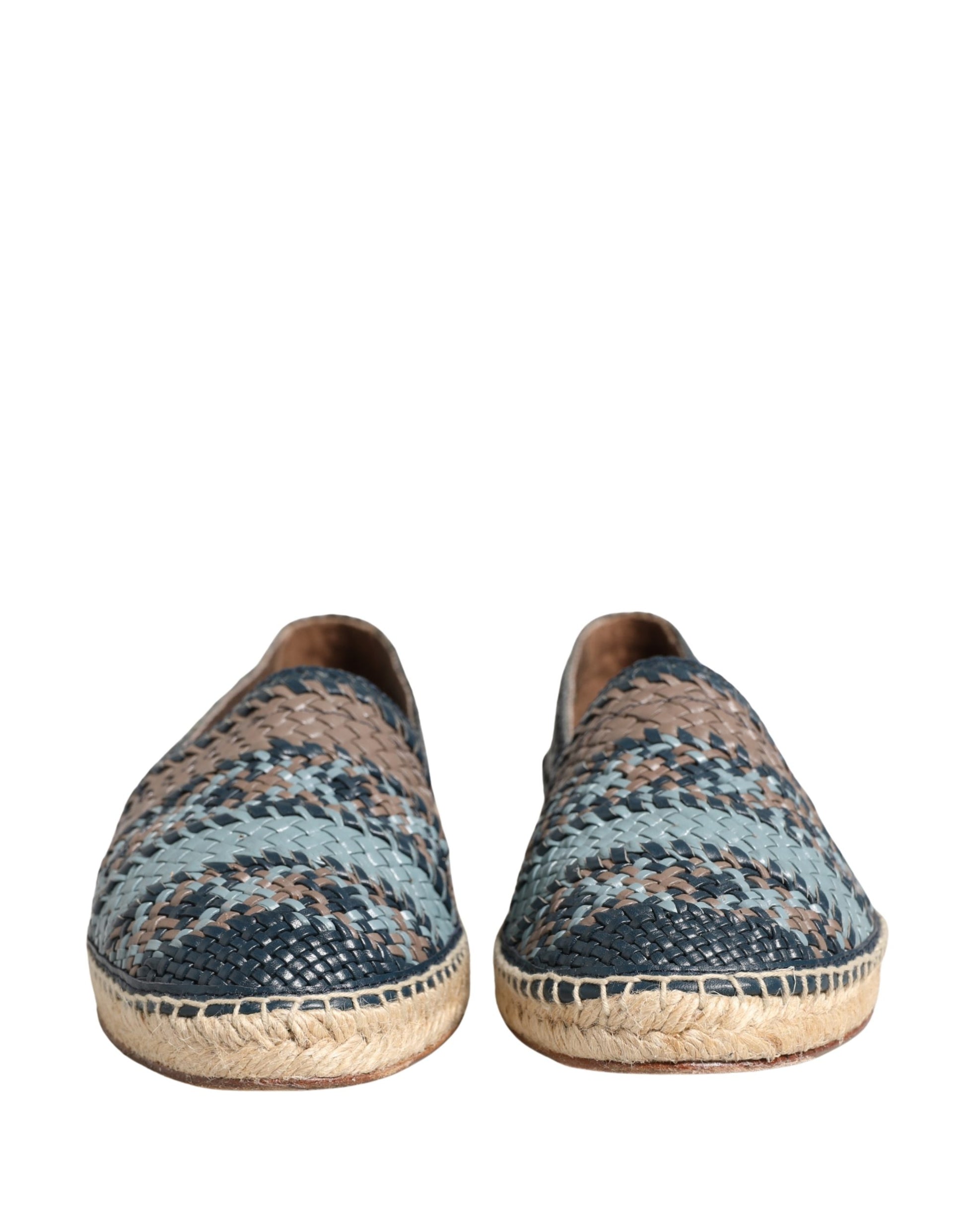 Chaussures espadrilles Dolce & Gabbana en bison bleu-gris à enfiler