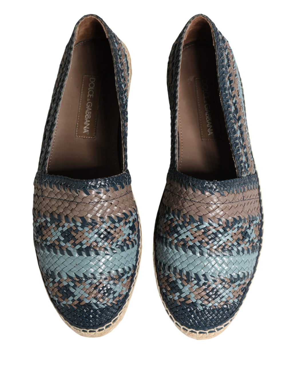 Chaussures espadrilles Dolce & Gabbana en bison bleu-gris à enfiler