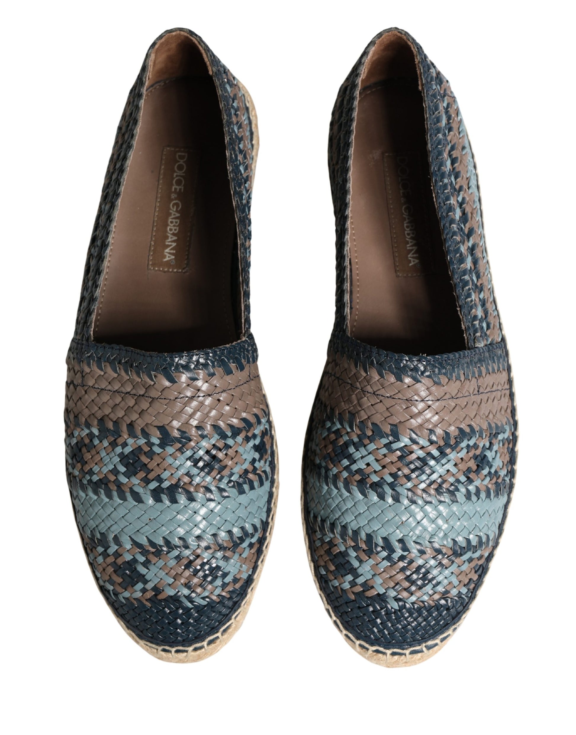 Chaussures espadrilles Dolce & Gabbana en bison bleu-gris à enfiler
