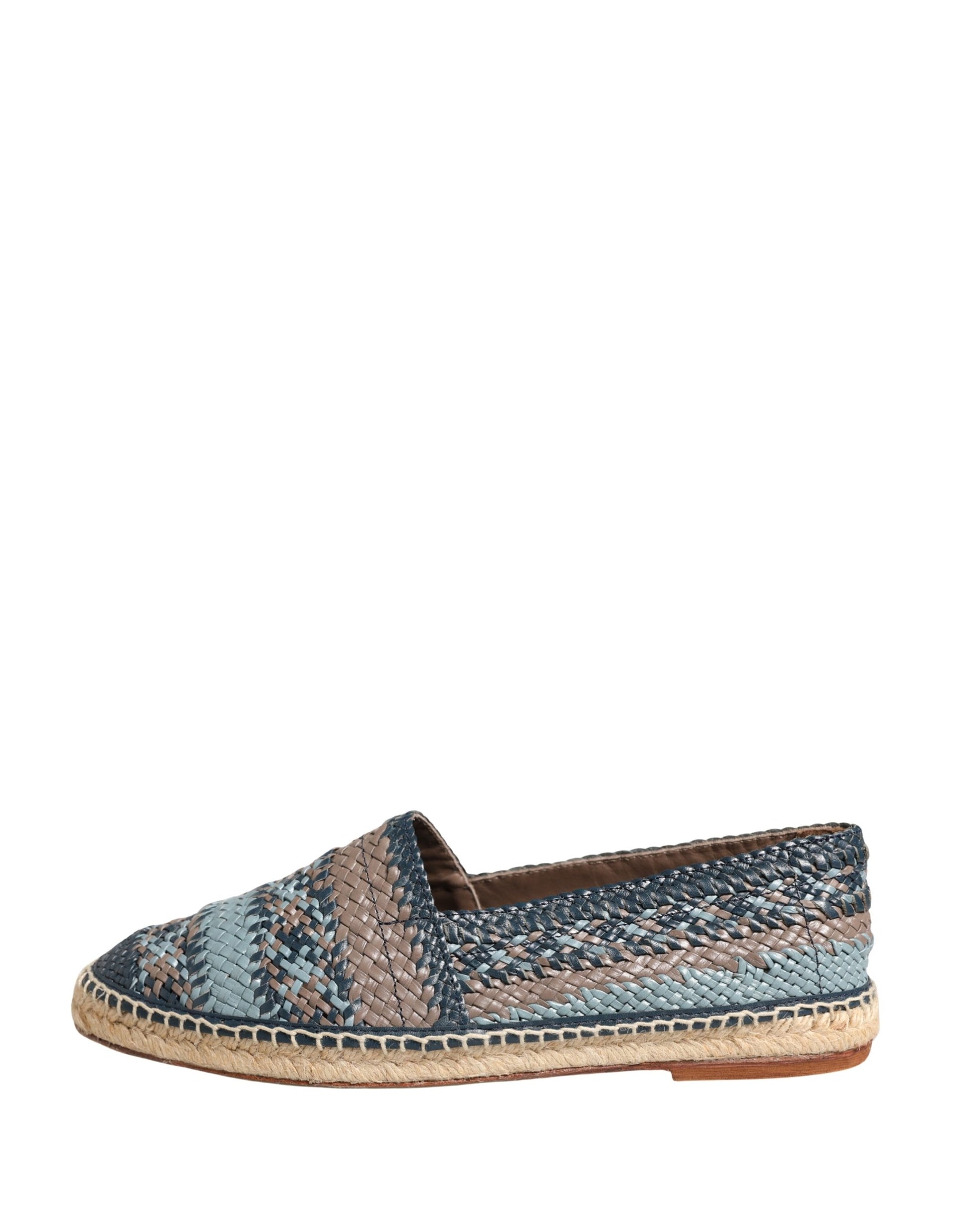 Chaussures espadrilles Dolce & Gabbana en bison bleu-gris à enfiler