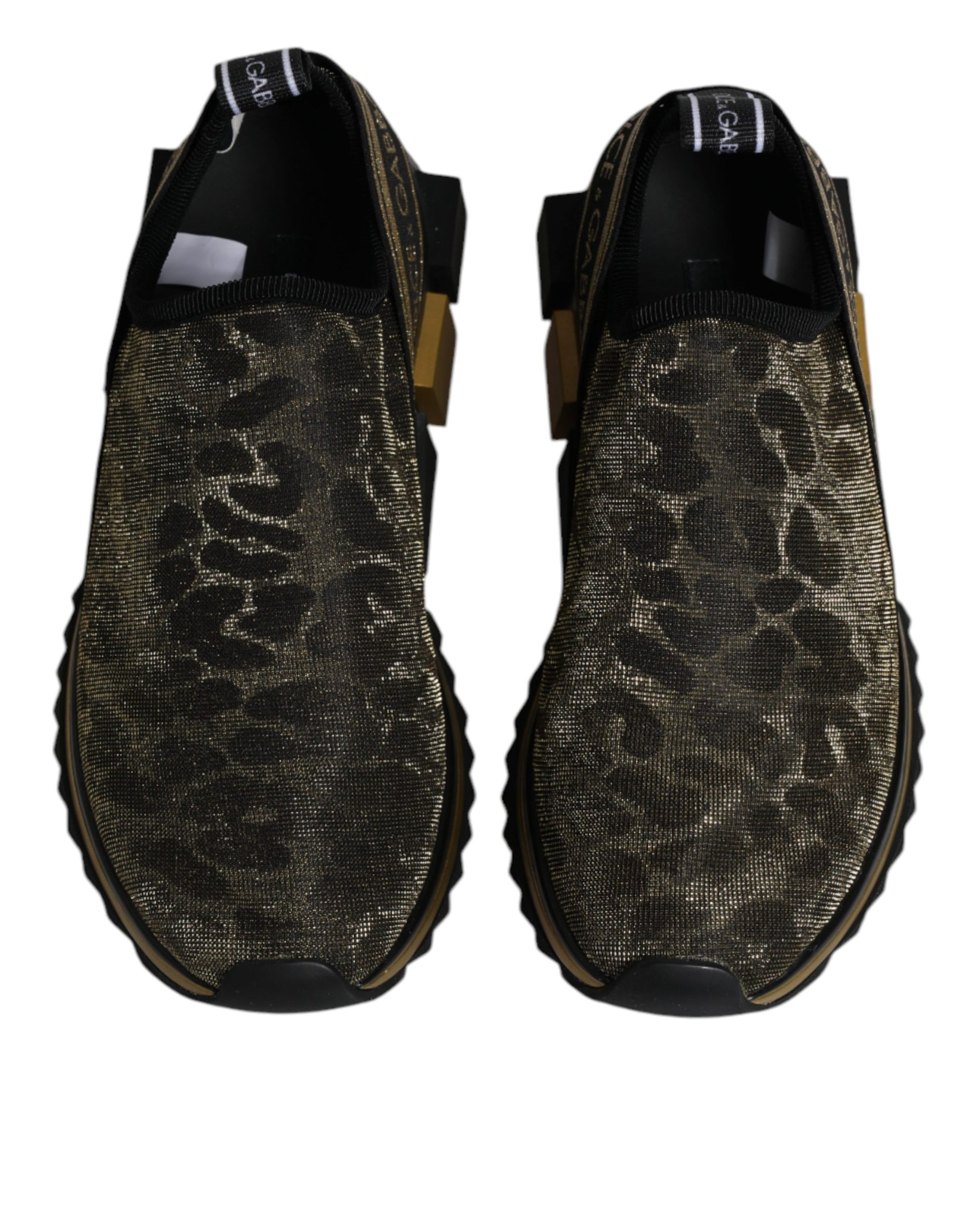 Dolce & Gabbana Gold Low Top Sneakers for Women side view
