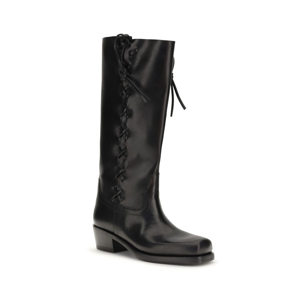 Paris Texas Black Lace Up Boots for Women alternate view