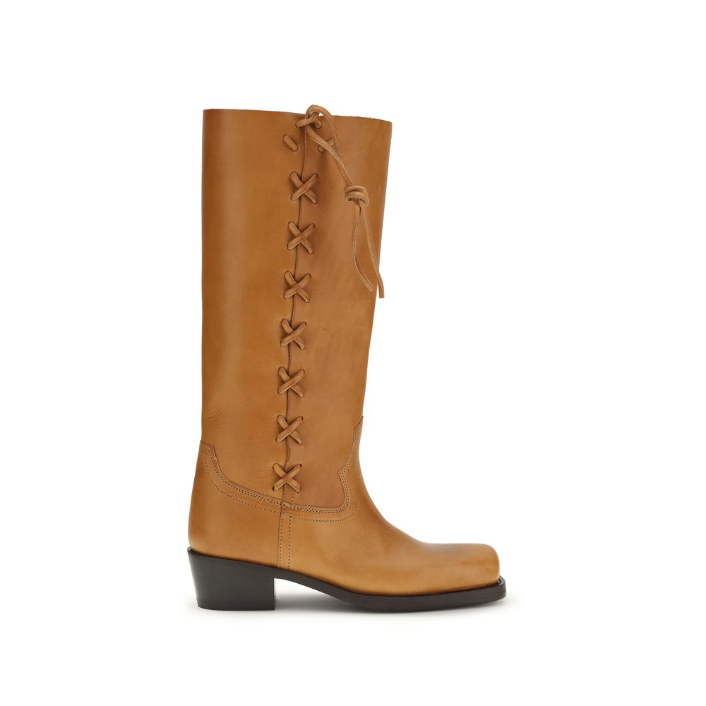 Paris Texas Brown Lace Up Boots for Women