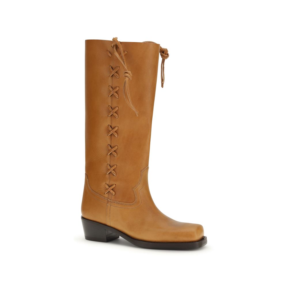 Paris Texas Brown Lace Up Boots for Women alternate view