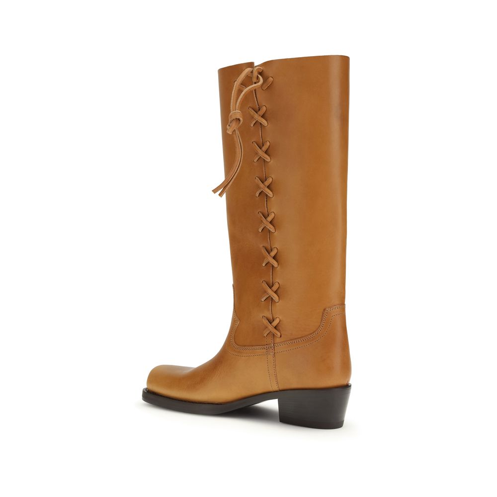 Paris Texas Brown Lace Up Boots for Women detail view