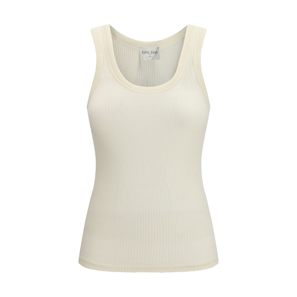 T-shirt sans manches Forte_Forte en laine beige Oves Aries