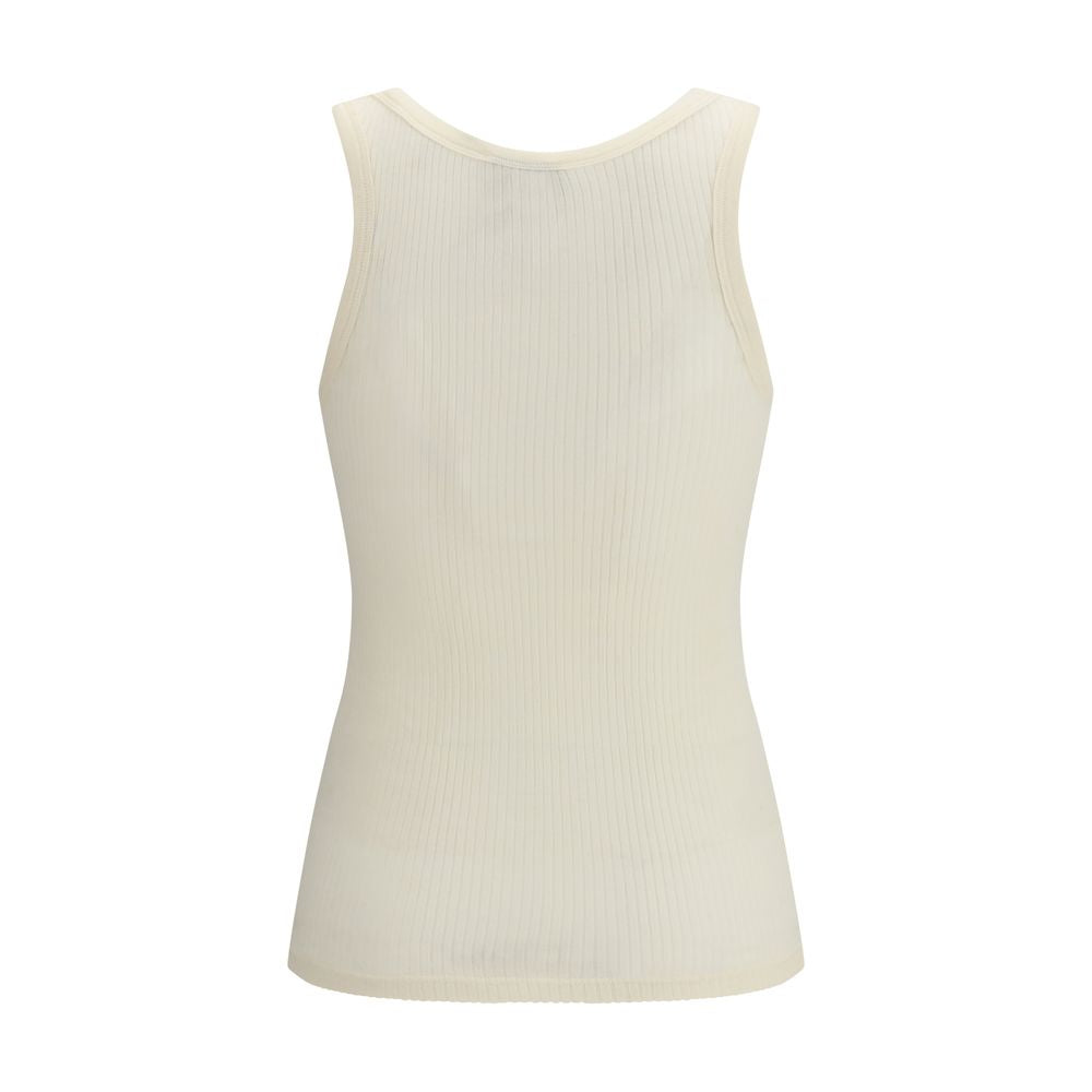 T-shirt sans manches Forte_Forte en laine beige Oves Aries