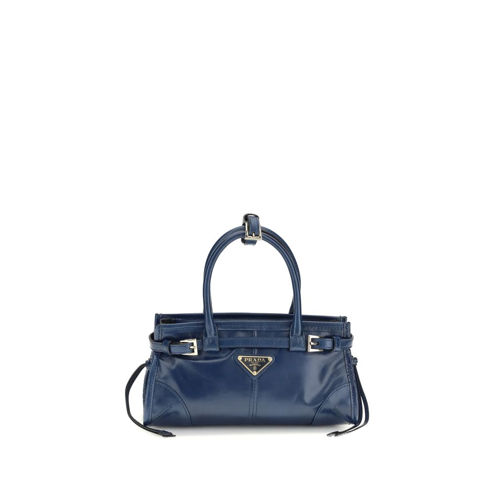 Sac à main Prada en cuir de veau bleu Bos Taurus