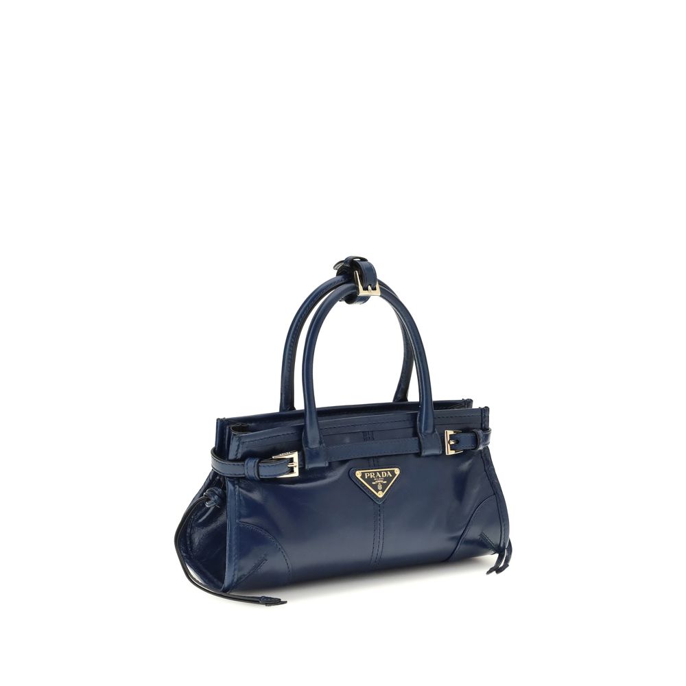 Sac à main Prada en cuir de veau bleu Bos Taurus